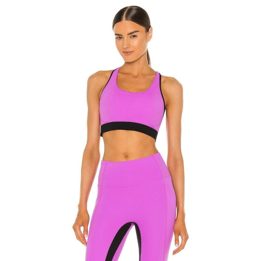 All Access Stash Pocket Bra Future Black Pink Sport Active Revolve S NWT $78